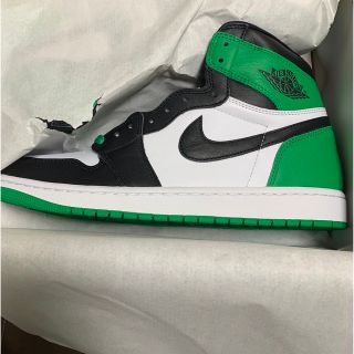 ジョーダン(Jordan Brand（NIKE）)のNIKE AJ1 Black and lucky green ラッキーグリーン(スニーカー)