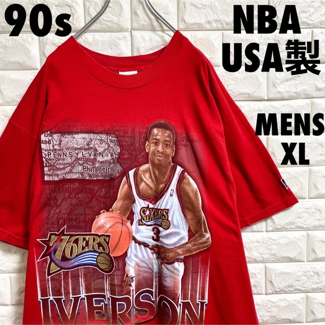 USA製　 NBA  ルーキー時代のアイバーソン Tシャツ　メンズXLサイズ