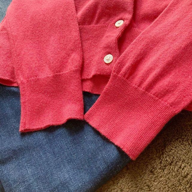 ポロ ラルフローレン ニット カーディガン ポニー刺繍 コットン ピンク XS