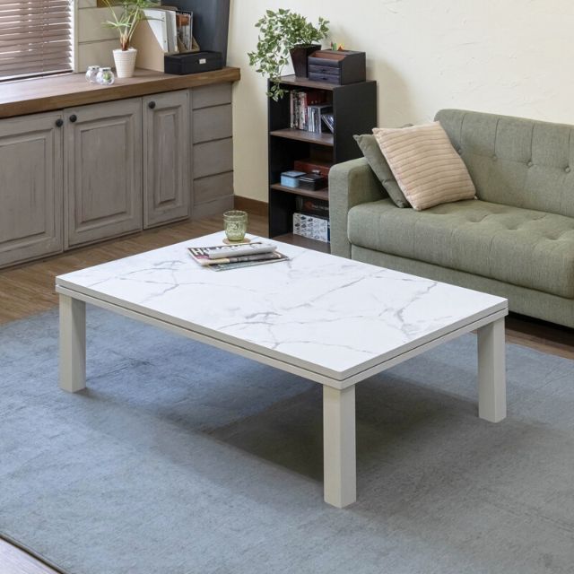 こたつ 120×80cm 大理石調 ホワイト 白 マーブル模様 コタツ こたつ 120×80cm 大理石調 ホワイト 白 マーブル模様 コタツ
