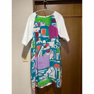 ツモリチサト(TSUMORI CHISATO)の【値下げ】ツモリチサト　デザイン膝丈ワンピース(ひざ丈ワンピース)