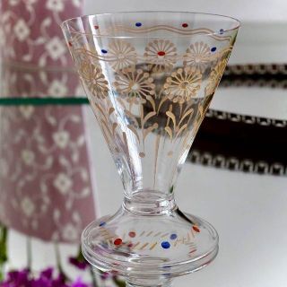 バカラ(Baccarat)のオールドバカラBaccarat金彩エナメル11965ウォーター水用ワイングラス②(グラス/カップ)