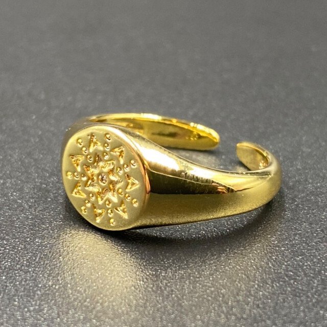 リング 指輪 メンズ ゴールド シルバー お洒落 シルバー925 330A F メンズのアクセサリー(リング(指輪))の商品写真