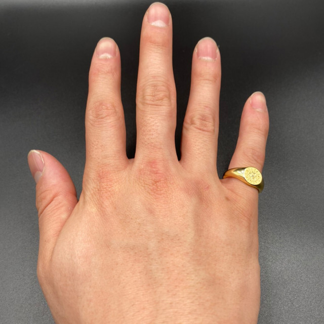 リング 指輪 メンズ ゴールド シルバー お洒落 シルバー925 330A F メンズのアクセサリー(リング(指輪))の商品写真