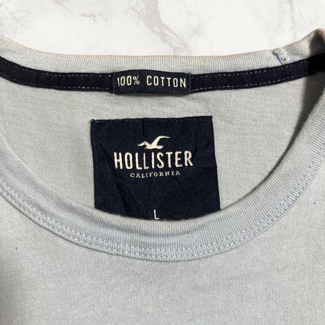 HEY HOLLISTER 古着   水色 ホリスター　ロゴ　刺繍 Tシャツ メンズのトップス(Tシャツ/カットソー(半袖/袖なし))の商品写真