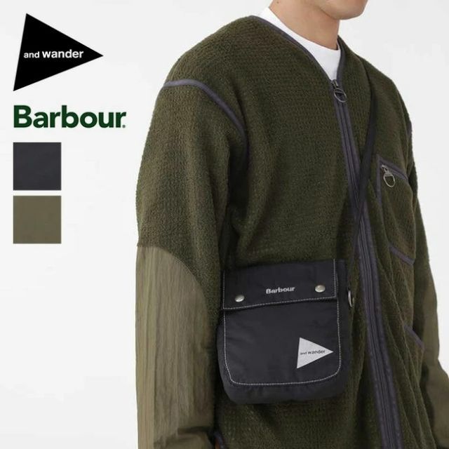 Barbour and wander ショルダーバッグ black ブラック - 通販