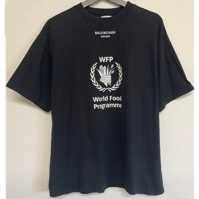 送料無料・名入れ彫刻 バレンシアガ BALENCIAGA WFP ロゴ 半袖Tシャツ