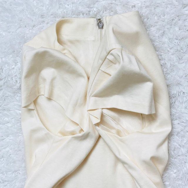 【美品】TO BE CHIC ワンピース リボン レース アイボリー 42 7