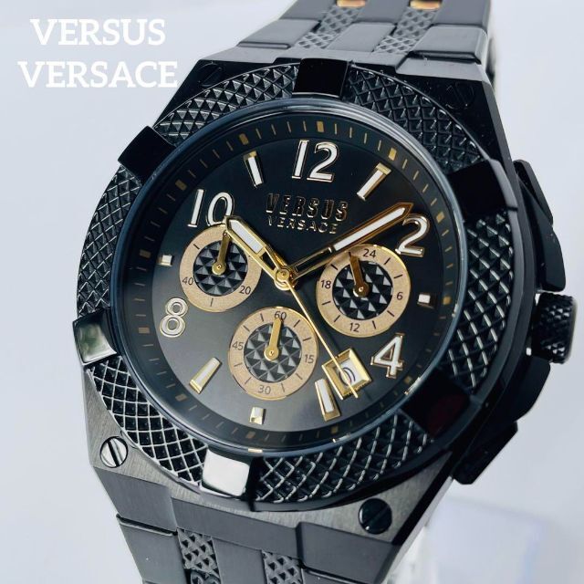 VSM2358366【新品未使用】ヴェルサーチ/高級/男性腕時計/ゴールド×ブラック/海外限定