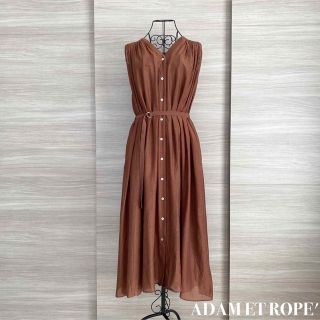 アダムエロぺ(Adam et Rope')のADAM ET ROPE'  アダムエロペ　コットンボイルギャザーワンピース(ロングワンピース/マキシワンピース)