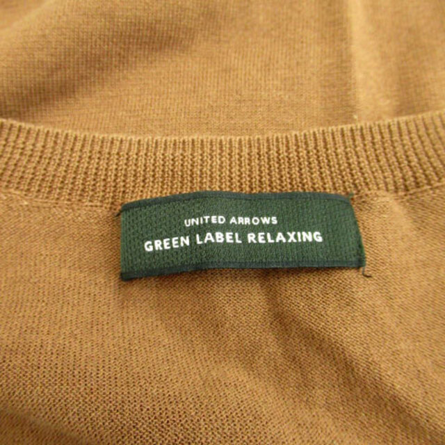 UNITED ARROWS green label relaxing(ユナイテッドアローズグリーンレーベルリラクシング)のグリーンレーベルリラクシング ニット カットソー 五分袖 Vネック ブラウン レディースのトップス(ニット/セーター)の商品写真