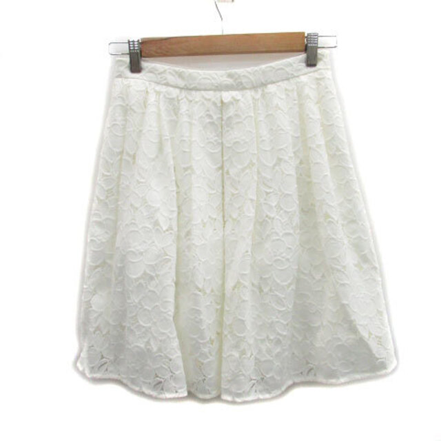 Aveniretoile(アベニールエトワール)のアベニールエトワール フレアスカート ひざ丈 レース 38 ホワイト 白 レディースのスカート(ひざ丈スカート)の商品写真