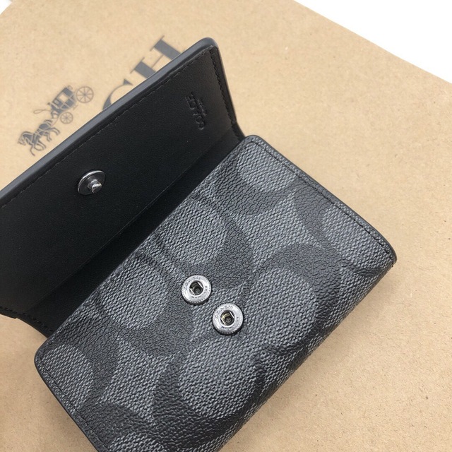 【COACH☆新品】メンズ!5 リング キー ケース!チャコール!シグネチャー!