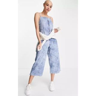 エイソス(asos)のASOS Gilli タイダイ ワイドレッグ サロペット オールインワン(サロペット/オーバーオール)