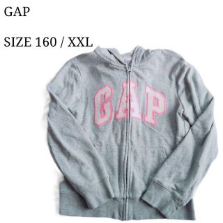 ギャップキッズ(GAP Kids)のGAP　160　グレー　パーカ　ピンク　グリッター　可愛い(ジャケット/上着)