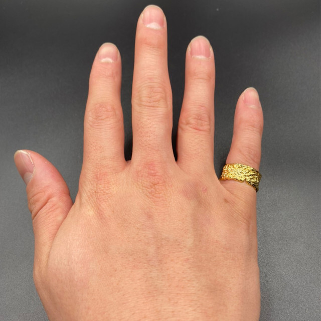 リング 指輪 メンズ ゴールド シルバー お洒落 シルバー925 312A F メンズのアクセサリー(リング(指輪))の商品写真