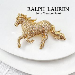 ラルフローレン(Ralph Lauren)のN971/RALPH LAUREN/ゴールドパヴェホース馬ブローチ(ブローチ/コサージュ)