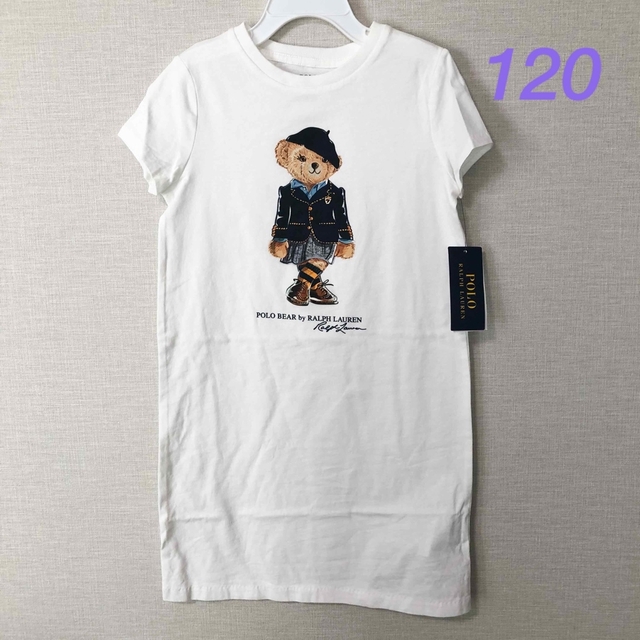 POLO RALPH LAUREN(ポロラルフローレン)の新作◇ラルフローレン ポロベアコットンTシャツドレス 6/120 キッズ/ベビー/マタニティのキッズ服女の子用(90cm~)(ワンピース)の商品写真