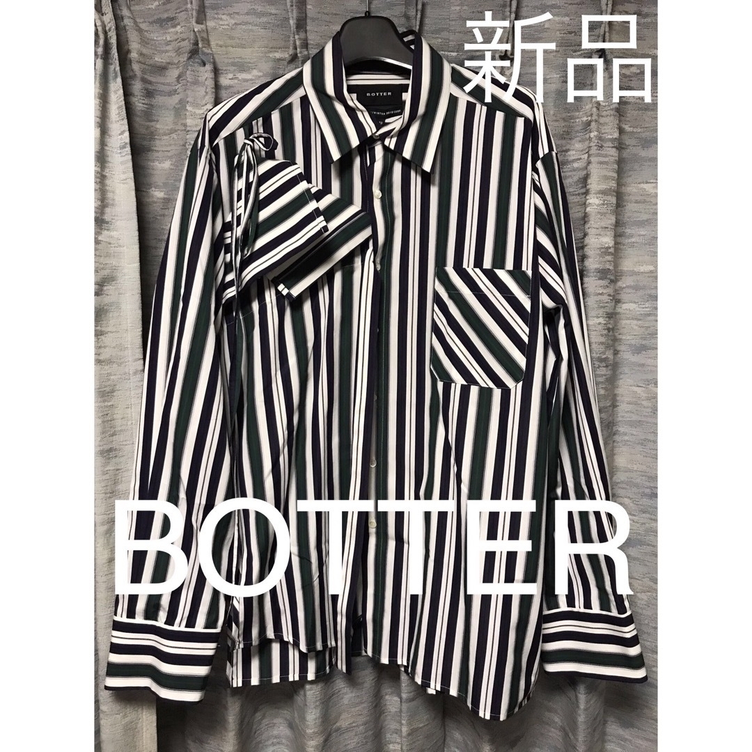 トップス48 新品 9.4万 BOTTER ボッター ストライプシャツ オーバーサイズ