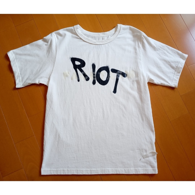 RIOT ファセッタズム ライオット ロゴ Tシャツ グレージュ　XL