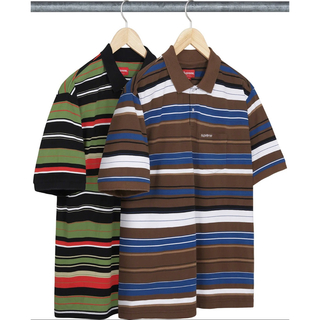 シュプリーム(Supreme)の★美品 supreme Multi Stripe Polo Lサイズ Brown(ポロシャツ)