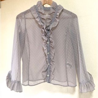 ジュンコシマダ(JUNKO SHIMADA)の美品 49av junko shimada シースルーフリルブラウス (シャツ/ブラウス(長袖/七分))