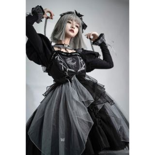 ゴシックロリータ やみかわ  ハロウィン　魔女の夜　紺ジャンスカ