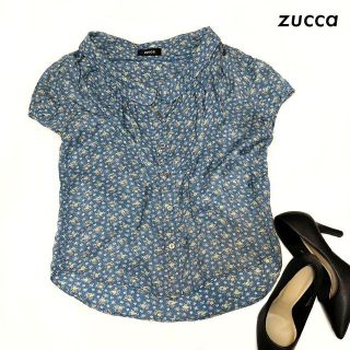 ズッカ(ZUCCa)のzucca ズッカ★小花柄 半袖ブラウス ブルー 青(シャツ/ブラウス(半袖/袖なし))