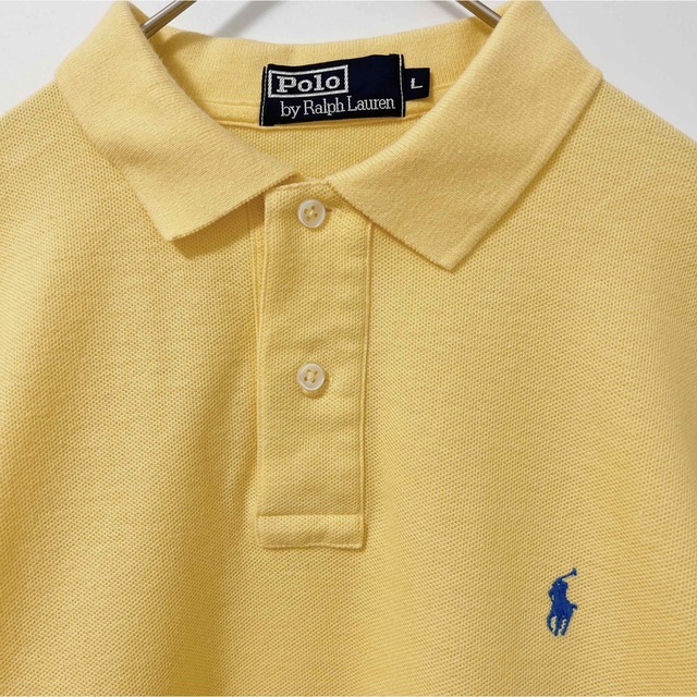 POLO RALPH LAUREN(ポロラルフローレン)のポロラルフローレン ポロシャツ 半袖 オーバーサイズ 鹿の子イエロー ポニー古着 メンズのトップス(ポロシャツ)の商品写真