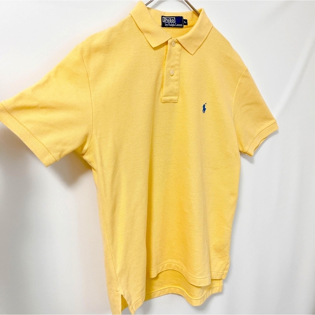 POLO RALPH LAUREN(ポロラルフローレン)のポロラルフローレン ポロシャツ 半袖 オーバーサイズ 鹿の子イエロー ポニー古着 メンズのトップス(ポロシャツ)の商品写真