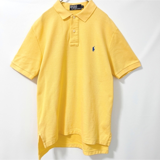 POLO RALPH LAUREN(ポロラルフローレン)のポロラルフローレン ポロシャツ 半袖 オーバーサイズ 鹿の子イエロー ポニー古着 メンズのトップス(ポロシャツ)の商品写真