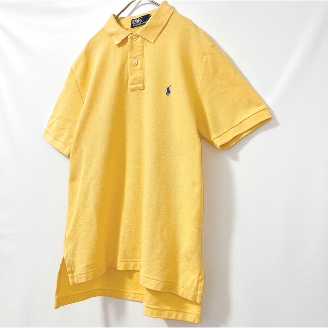 POLO RALPH LAUREN(ポロラルフローレン)のポロラルフローレン ポロシャツ 半袖 オーバーサイズ 鹿の子イエロー ポニー古着 メンズのトップス(ポロシャツ)の商品写真