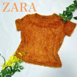 ザラ(ZARA)のZARA ザラ ニット 半袖 半袖ニット オレンジ モード オシャレ 冬 春 秋(ニット/セーター)