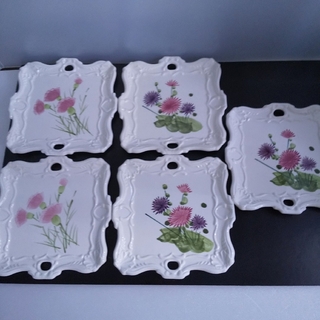 ドマン 絵皿 Demain イタリア ハンドペイントケーキ皿5枚セット(食器)