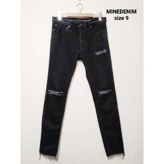 マインデニム(MINEDENIM)のMINEDENIM DMG&MSG ブラックデニム スタッズS.Slim STR(デニム/ジーンズ)