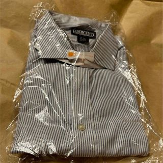 ランズエンド(LANDS’END)のLands' End SHIRT 16-32ブルーストライプワイドスプレッド2(シャツ)