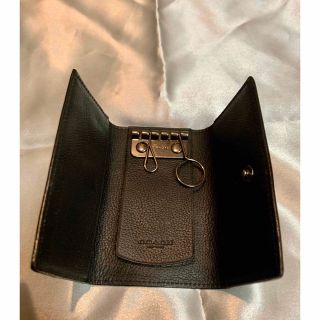 コーチ(COACH)の美品☆コーチ COACH ブラック 黒 レザー キーケース キーホルダー(キーケース)