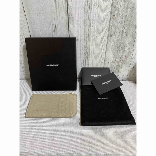 【美品】サンローラン　SAINT LAURENT　カードケース　財布　ベージュ