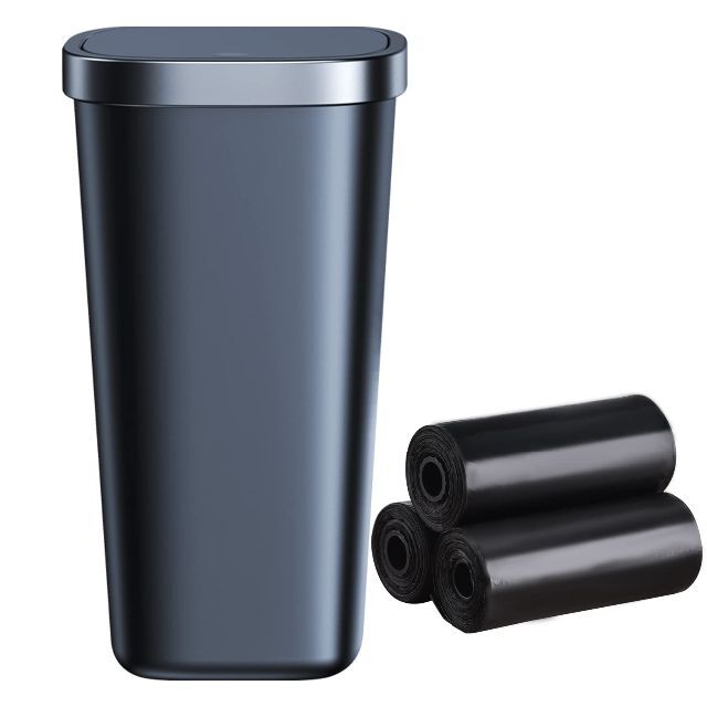 【色: ブラック】OATSBASF 車用ゴミ箱 おしゃれ ボトル型ゴミ箱 フタ付