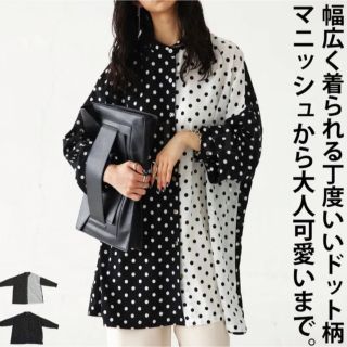 アンティカ(antiqua)のantiqua/pattern torso   ミックスドットオーバーブラウス(シャツ/ブラウス(長袖/七分))