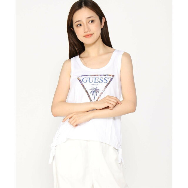 GUESS(ゲス)の【ブルー系その他(P7FM)】【M】GUESS タンクトップ (W)Side Knots Logo Tank Top レディースのトップス(タンクトップ)の商品写真