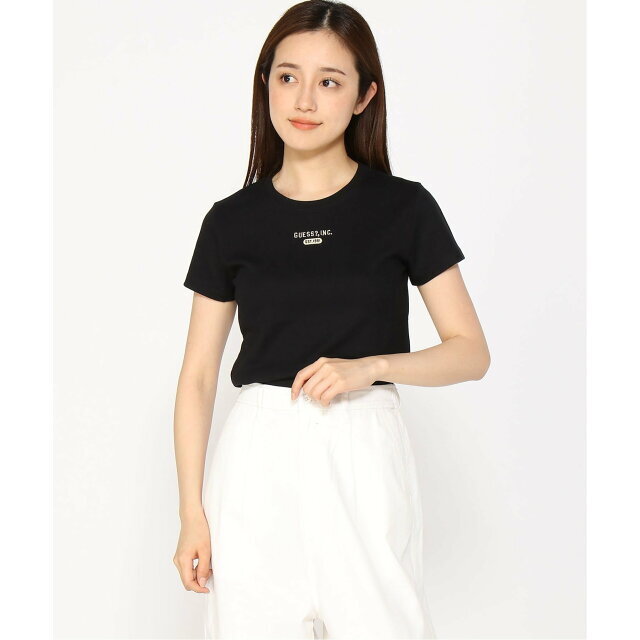 GUESS(ゲス)の【ブラック(BLK)】【S】GUESS ロゴTシャツ (W)Petit Logo Tee レディースのトップス(カットソー(長袖/七分))の商品写真