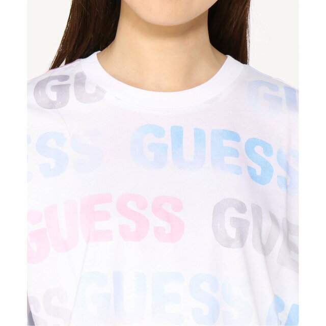 GUESS(ゲス)の【ホワイト(WHT)】(W)Logo Tee レディースのトップス(カットソー(長袖/七分))の商品写真