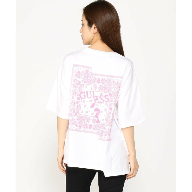 GUESS(ゲス)の【ホワイト(WHT)】(W)Paisley Logo Tee レディースのトップス(カットソー(長袖/七分))の商品写真