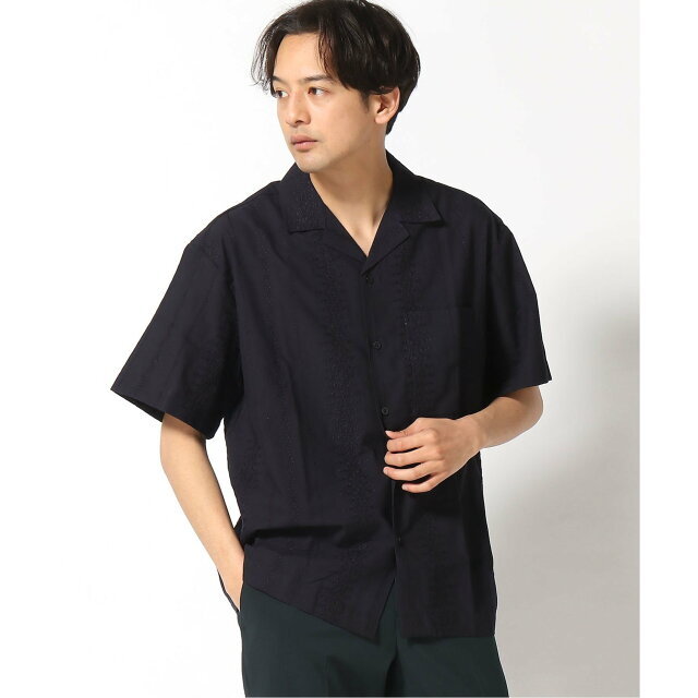 【ネイビー(NVY)】(M)Embroidered S/S Shirt