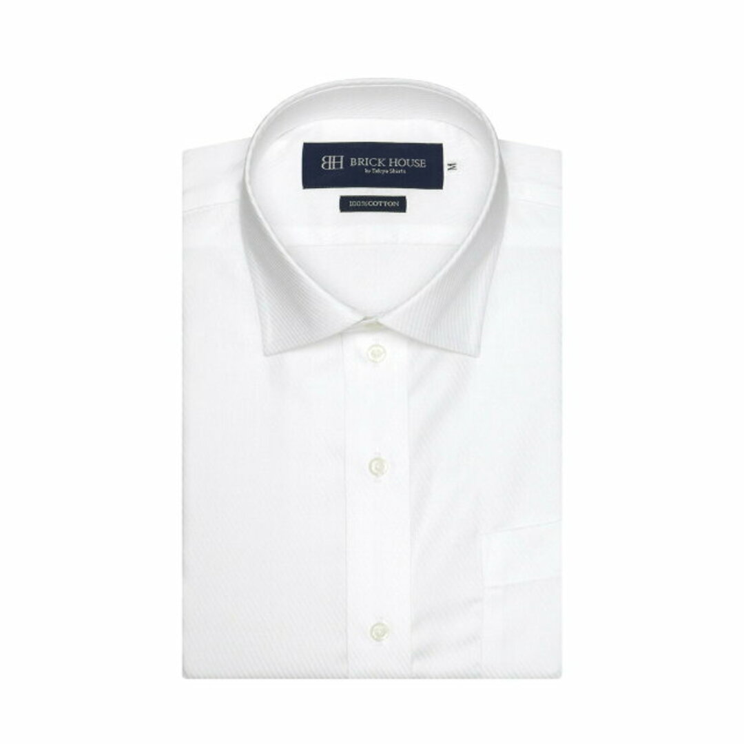 【ホワイト】(M)【超形態安定】 ボタンダウンカラー 半袖 形態安定 ワイシャツ 1