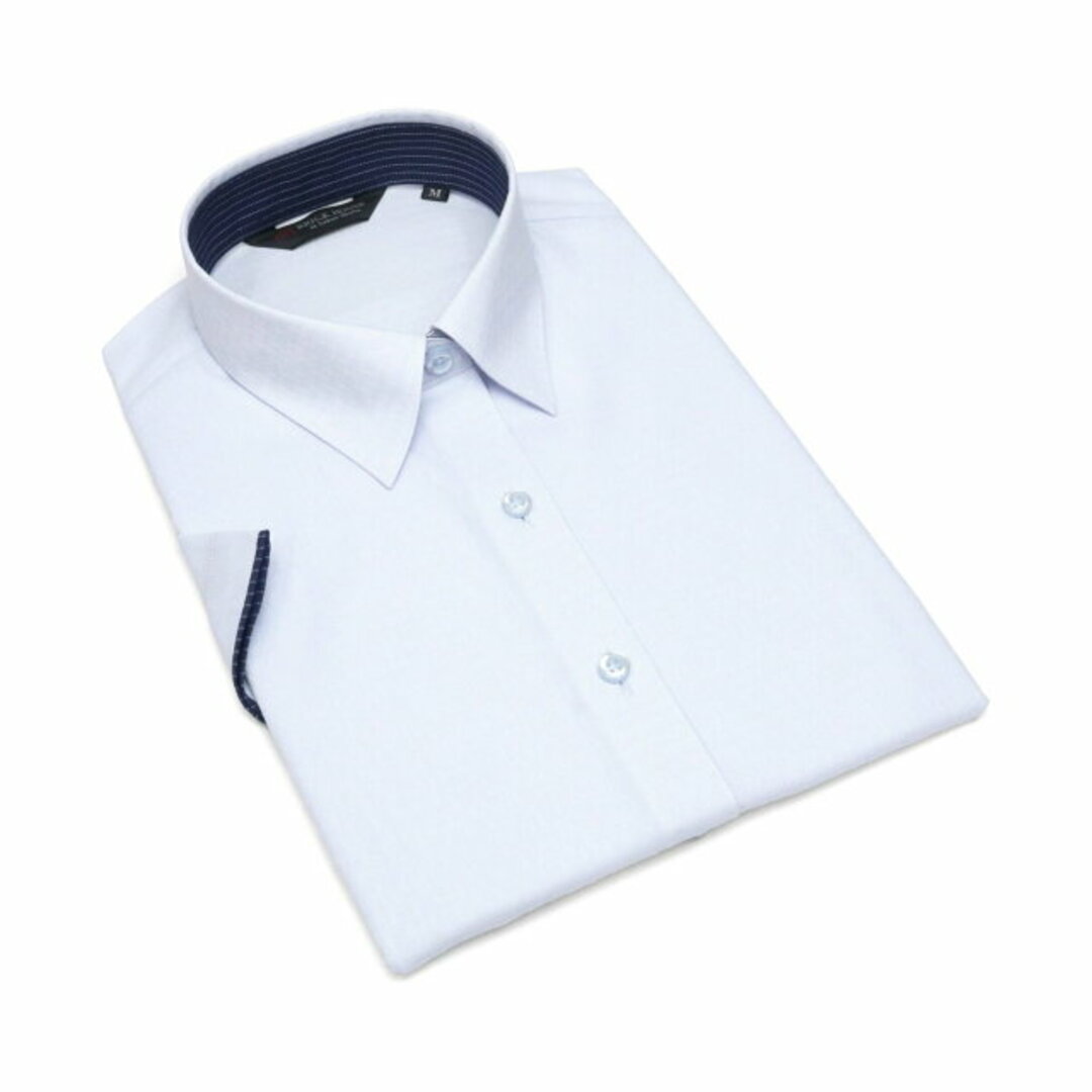 【ブルー】(W)レギュラー衿 半袖 形態安定 レディースシャツ レディースのトップス(シャツ/ブラウス(長袖/七分))の商品写真
