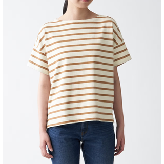 ムジルシリョウヒン(MUJI (無印良品))の新品 無印良品 MUJI ボートネックTシャツ(Tシャツ(半袖/袖なし))