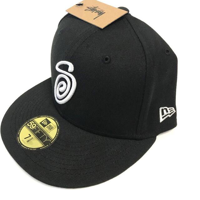 stussy×new era curly s 7 5/8 black