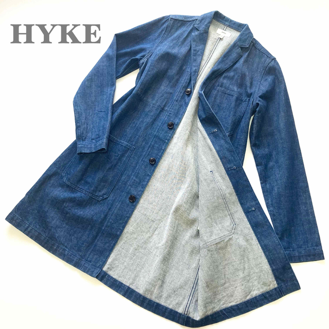 美品✨HYKE ハイク デニム ロングコート 秋 ステンカラーコート